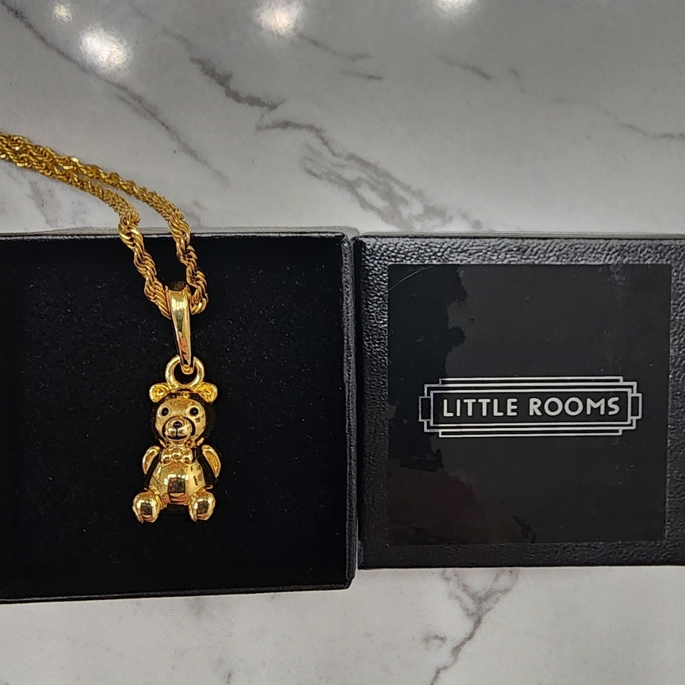 Little Rooms Bad Teddy 18k Gold Plated Pendant only